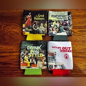 Coleman Throwback Coozie (4 Pack) Holders Collection Vintage Look Beer Soda Can